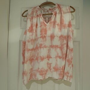 Pink and white ladies sleeveless tunic top